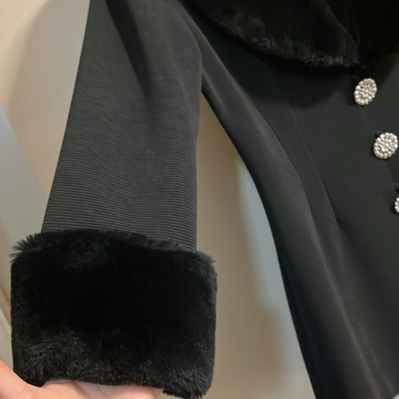 Joseph Ribkoff faux fur trim tailored cardigan blazer size US 10 - Picture 5 of 10